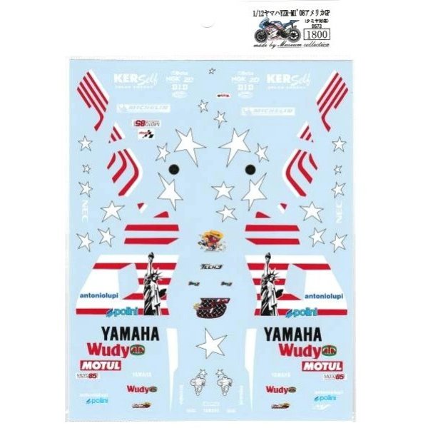 Photo2: 1/12 Yamaha YZR-M1 '08 USA GP C.Edwards Decal (2)