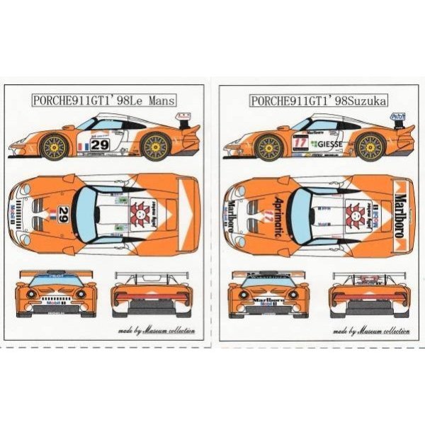 Photo6: 1/64 Porsche 911GT1 '98LM&'98Suzuka Tobacco Decal (6)
