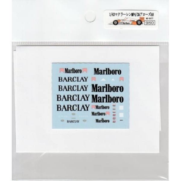 Photo5: 1/43 McLaren MP4/2 & Arrows A8 Tobacco Decal (5)