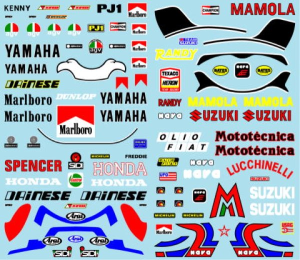 Photo1: 1/12 rider set decal (1)