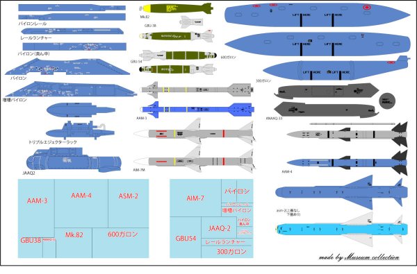 Photo1: 1/24 Air Self-Defense Force F2 Fighter Weapon Set Decal (1)