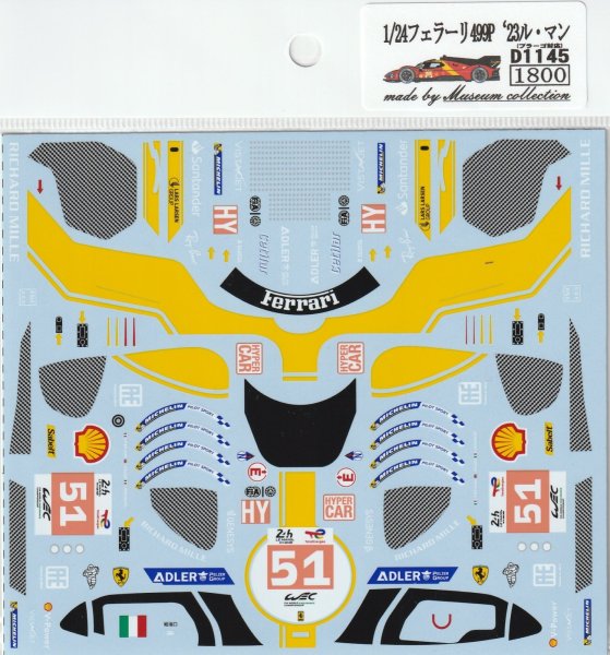 Photo10: 1/24 Ferrari 499P '23 Le Mans Decal (10)