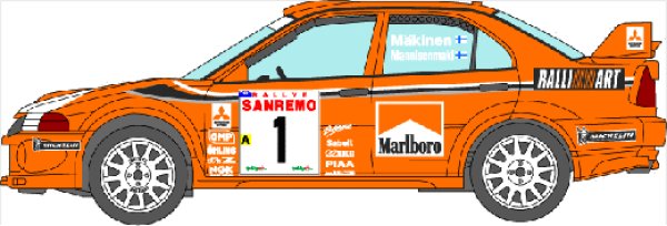 Photo1: 1/24 Mitsubishi Lancer EvoVI'99 additional logo decal (1)