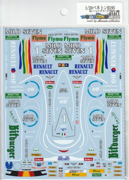 Photo10: 1/20 Benetton B195 & Racing Suit Decal (10)