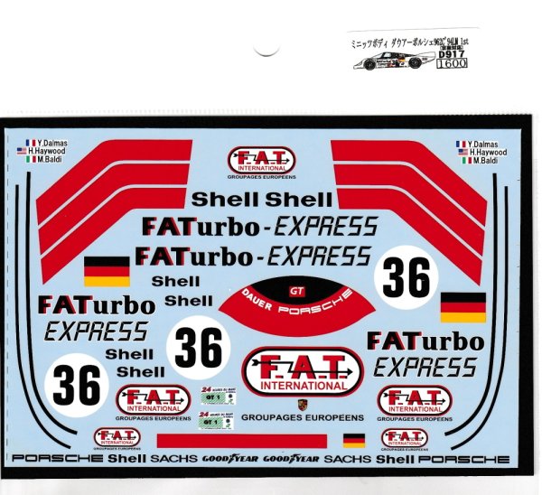 Photo6: 1/27 Porsche 962C '94LM 1st decal For MINI-Z body (6)