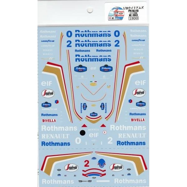1/20 Williams FW16&16B Decal - museumcollection