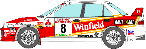 1/24 Mitsubishi Lancer Evo3 '96 San Remo&Catalunya Decal